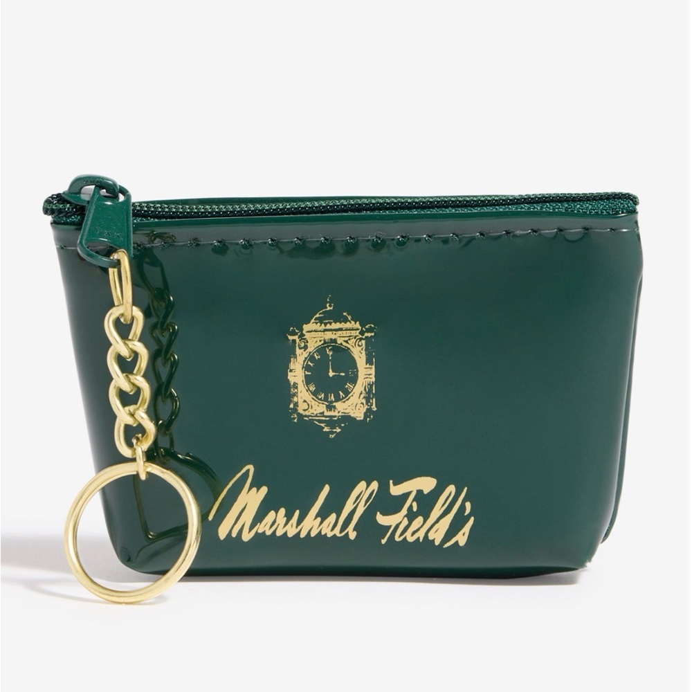 Marshall Field’s Green Logo Zip Coin Pouch w/ Key Ring (Macy’s Exclusive)